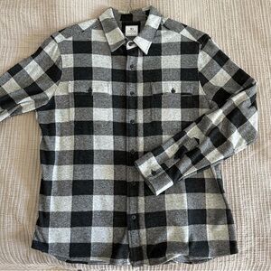 7Diamonds Plaid Button-Up Shirt - Black and White